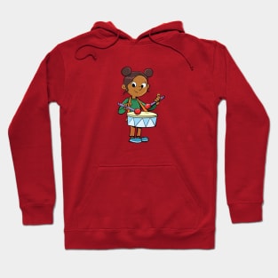 girl with a drum ready to play music Hoodie